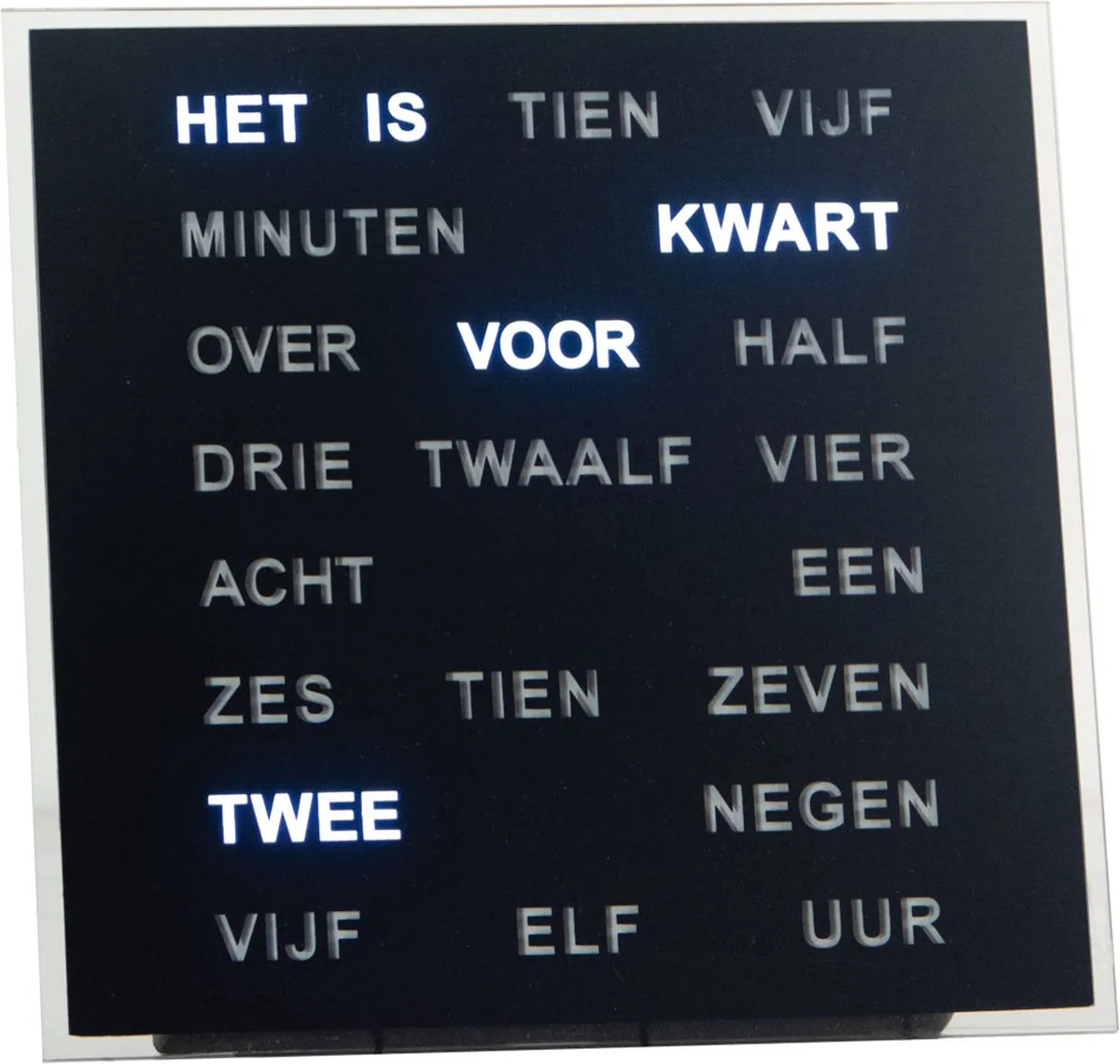 Moderne tafelklok met strak, minimalistisch design